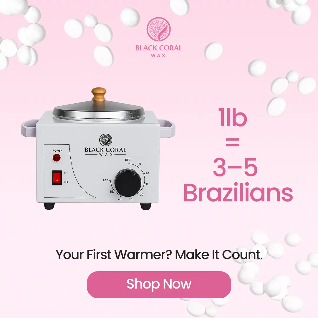 Student Wax Heater 500ml by Black Coral Wax with white hot wax beads - 500ml is enough for 3 to 5 Brazilian waxes