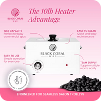 Black Coral Wax 10lb professional wax heater key benefits – premium hot wax machine and wax pot for fast and efficient salon waxing