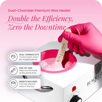 Black Coral Wax double wax heater with dual thermostats – professional hot wax machine with two independent chambers and silicone inserts included