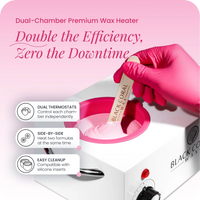 Black Coral dual-chamber wax warmer – two independent thermostats, heat two formulas simultaneously, silicone insert compatible