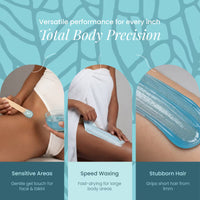 Beauty therapist using Kai hard wax – hypoallergenic, vegan, rosin-free, professional results, cotton candy scent