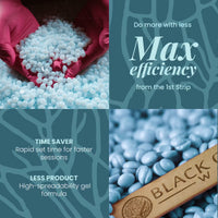 Kai hard wax beads – rapid set, high-spreadability gel formula, less product waste, max efficiency from first strip