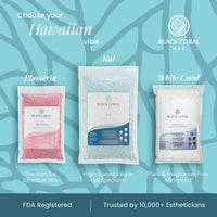 Black Coral Hawaiian wax range – Plumeria, Kai vegan speed gel, White Coral minimalist, trusted by 10,000+ professionals