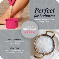 Mae'mae hard wax for beginners – slow-set, low temperature formula, stress-free application, esthetician-trusted