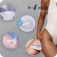 How to use Mae'mae hard wax – melt, test, apply with growth, peel with quick motion for professional results