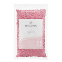 Plumeria Hard Wax from Black Coral Wax product with a label on a white background