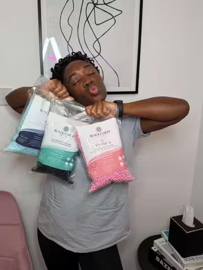 Esthetician using BCW products