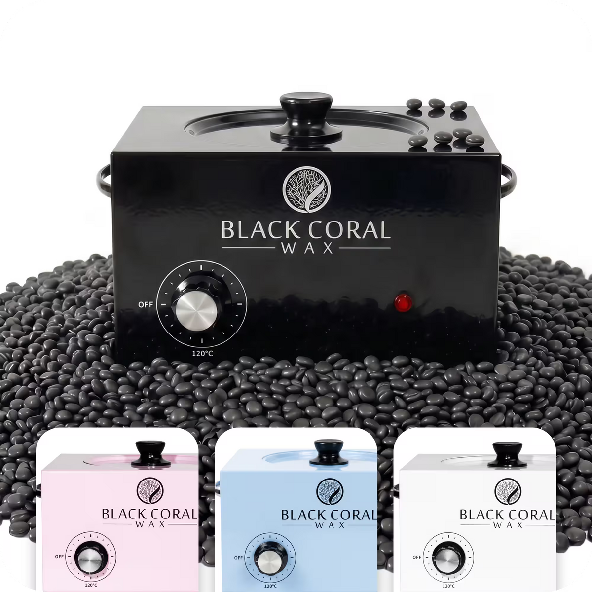 Black Coral Wax large premium wax heater in white – professional hot wax machine for salon and home use