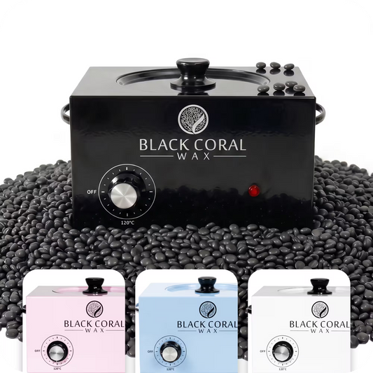 Black Coral Wax large premium wax heater in white – professional hot wax machine for salon and home use