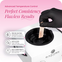 Black Coral Wax single wax heater 500ml with advanced temperature control – precise hot wax machine melting beads, soft wax and wax tins without overheating
