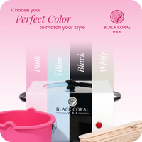 Black Coral Wax single wax heater 500ml available colours – choose from pink, light blue, black and white hot wax machine and wax pot
