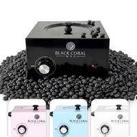 Black Coral Wax single wax heater 500ml in black – professional hot wax machine and wax pot available in pink, light blue and white