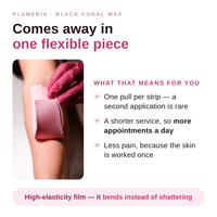 Plumeria hard wax flexibility and removal infographic