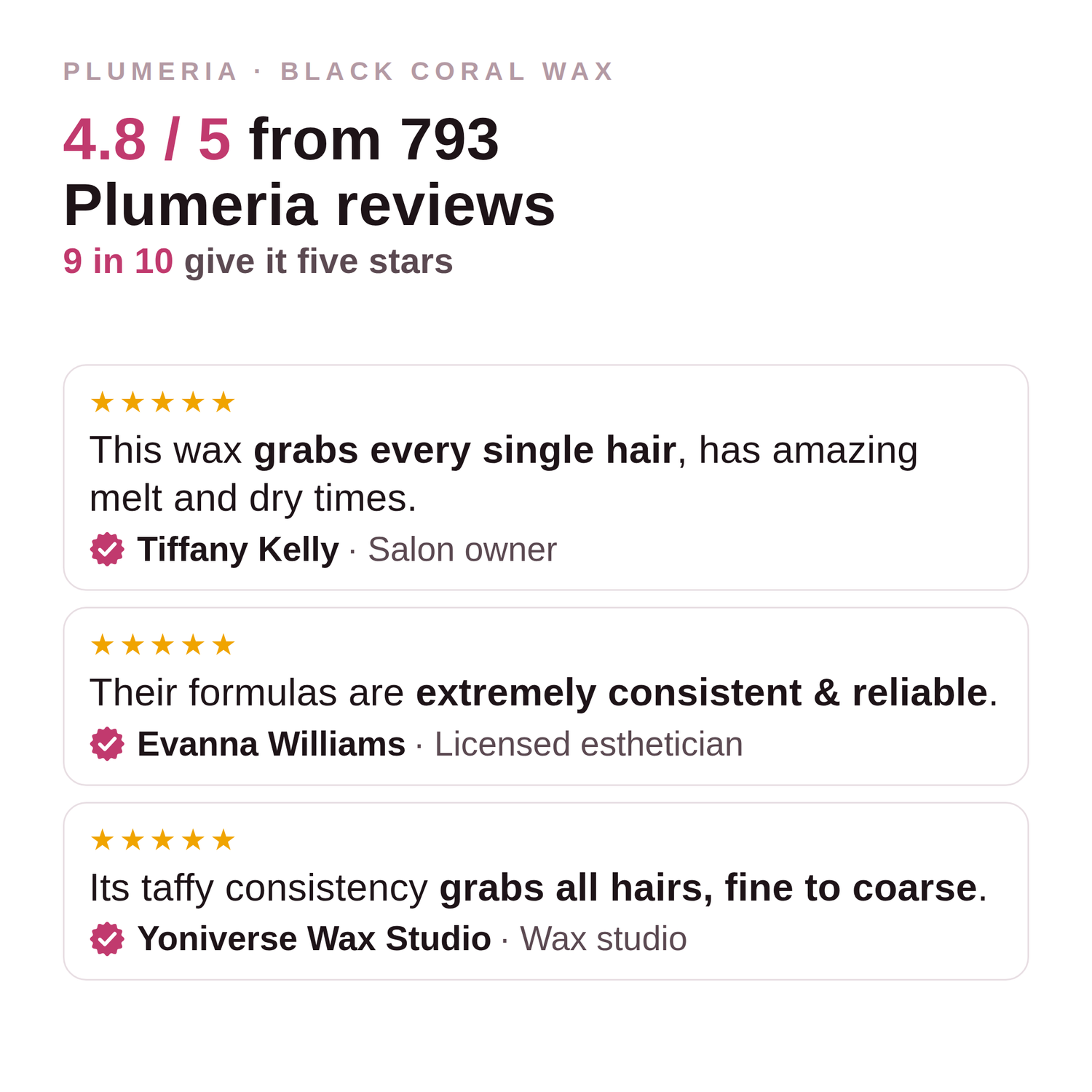 Plumeria customer review infographic